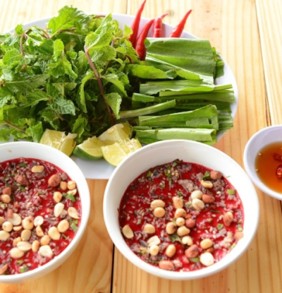 Tiết canh thịt hấp
